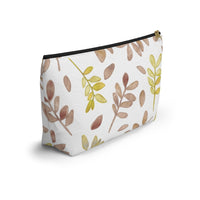 Watercolor Tossed Leaves Accessory Pouch w T-bottom in Red